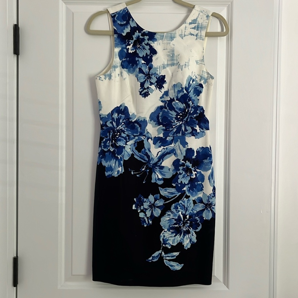 Floral Blue and White Anthropologie Dress